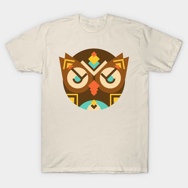 Tribal Ethnic Owl T-Shirt by Digster